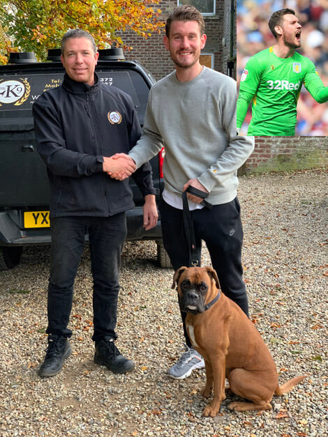 Professional Footballer Jed Steer - client of TOTAL K9